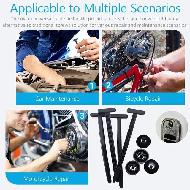 Alt view image 2 of 7 - 2026 Upgraded Nylon Universal Cable Tie Buckle Heavy Duty Self-Locking Rivet Zip Ties Multifunctional Cable Tie Buckle for Car Daily Repair Home Office Garden Workshop(30Pcs)