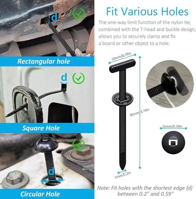 Alt view image 3 of 7 - 2026 Upgraded Nylon Universal Cable Tie Buckle Heavy Duty Self-Locking Rivet Zip Ties Multifunctional Cable Tie Buckle for Car Daily Repair Home Office Garden Workshop(30Pcs)