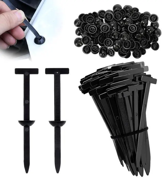Main image of 120PCS Nylon Universal Cable Tie Buckle Heavy Duty Self-Locking UV Resistant Zip Ties Kit for Automotive Repair and Car Body Trim Fasteners (Includes Work Gloves)