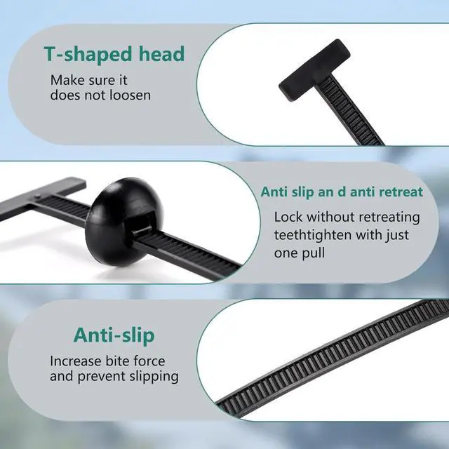 Alt view image 4 of 7 - 120PCS Nylon Universal Cable Tie Buckle Heavy Duty Self-Locking UV Resistant Zip Ties Kit for Automotive Repair and Car Body Trim Fasteners (Includes Work Gloves)