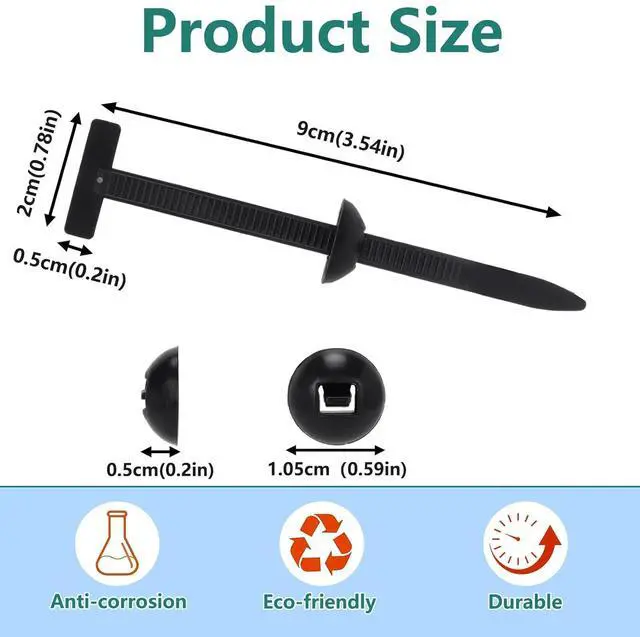 Alt view image 2 of 7 - 120PCS Nylon Universal Cable Tie Buckle Heavy Duty Self-Locking UV Resistant Zip Ties Kit for Automotive Repair and Car Body Trim Fasteners (Includes Work Gloves)