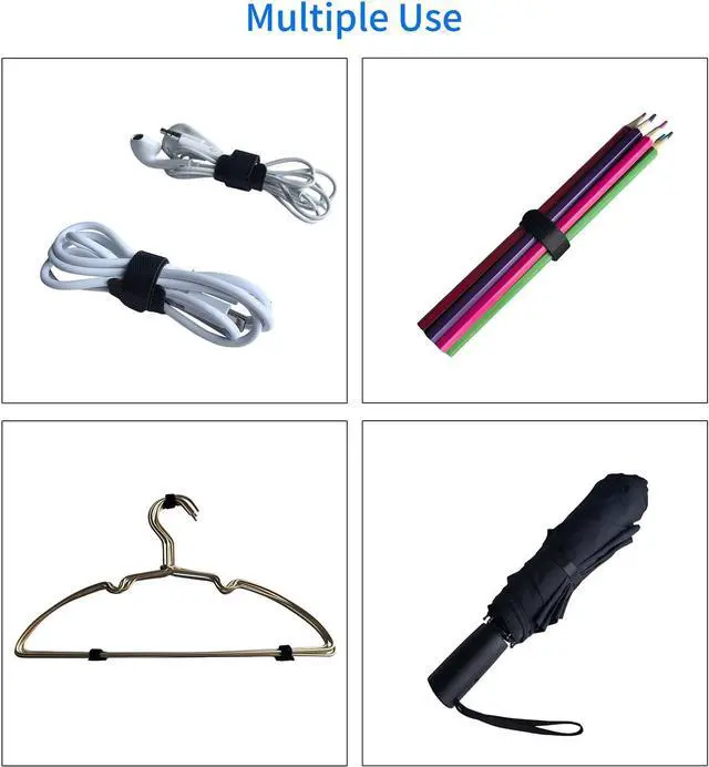 Alt view image 5 of 6 - 56PCS 6 Inches Cable Ties Reusable Multi-Colour Cord Straps Multi-Purpose Wire Ties Cord Wrap Hook and Loop Organizer Adjustable Cable Management 5 Colors (28 black 7 red 7 yellow 7 blue 7 green)