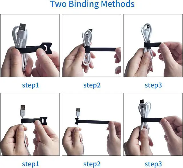 Alt view image 6 of 6 - 56PCS 6 Inches Cable Ties Reusable Multi-Colour Cord Straps Multi-Purpose Wire Ties Cord Wrap Hook and Loop Organizer Adjustable Cable Management 5 Colors (28 black 7 red 7 yellow 7 blue 7 green)