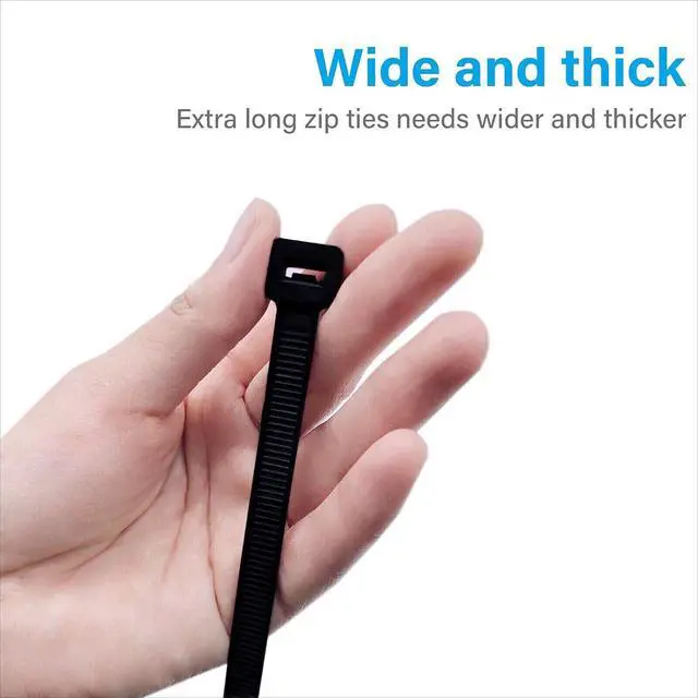 Alt view image 3 of 7 - Long Zip Ties 36 inch Heavy Duty Premium Black Large Zip Ties 36 inch Cable Ties with 175 lbs Nylon Zipties for HVAC Outdoor use 12 PCS