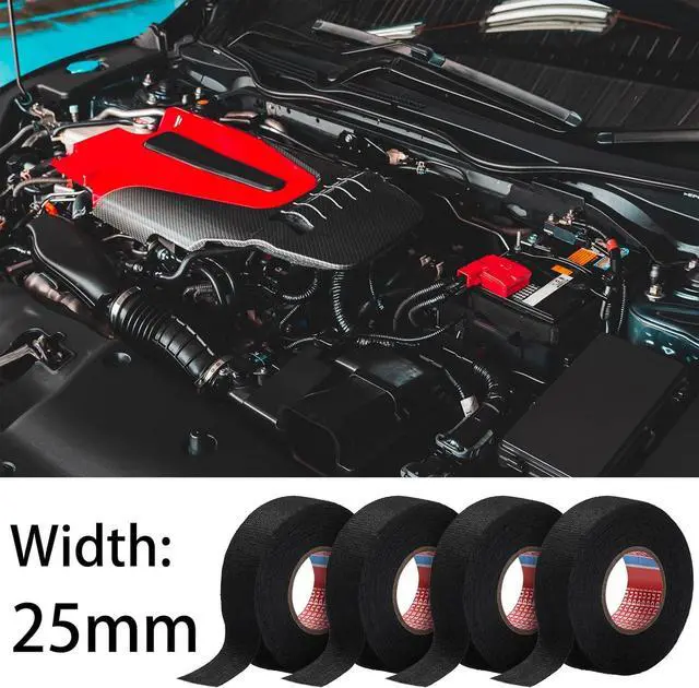 Alt view image 2 of 7 - 8 Rolls Wire Harness Tape Automotive Cloth Tape High Temp Electrical Wrap Noise Damping Heat Proof Adhesive Fabric Wrap for Protection Insulation Cable 1 Inch x 49.2 ft