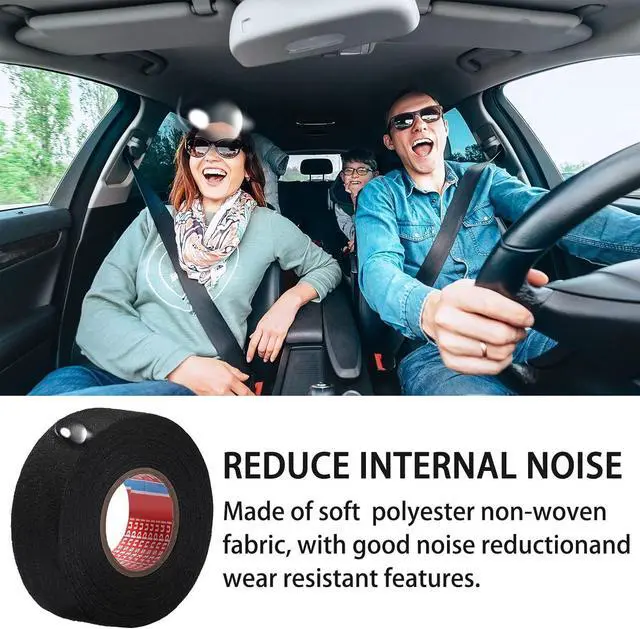 Alt view image 3 of 7 - 8 Rolls Wire Harness Tape Automotive Cloth Tape High Temp Electrical Wrap Noise Damping Heat Proof Adhesive Fabric Wrap for Protection Insulation Cable 1 Inch x 49.2 ft