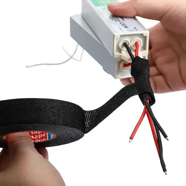 Alt view image 7 of 7 - 8 Rolls Wire Harness Tape Automotive Cloth Tape High Temp Electrical Wrap Noise Damping Heat Proof Adhesive Fabric Wrap for Protection Insulation Cable 1 Inch x 49.2 ft