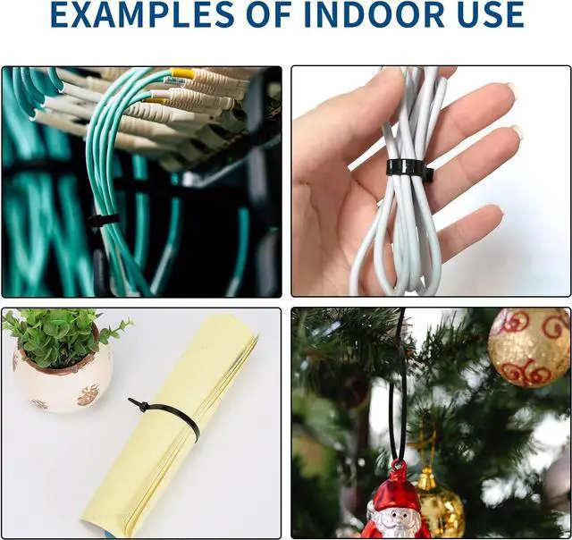 Alt view image 7 of 7 - Black Zip Ties 8 inch 1000 pack Heavy Duty with Tensile Strength 75lbs Cable Ties UV Resistant Industrial Self Locking 8 Zipties Bulk Nylon Wire Tie Wraps Workshop Camping Outdoor Use Zcpotizi