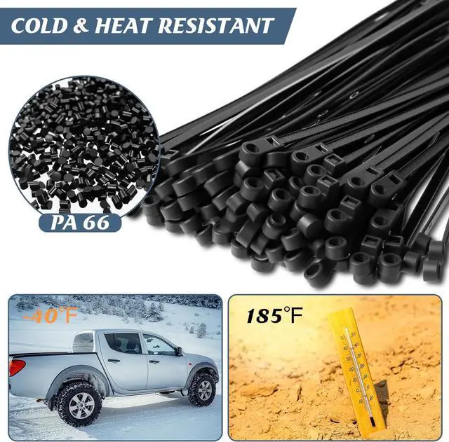 Alt view image 4 of 6 - 500 Pcs Plastic Zip Tie with Screw Hole 12 Inch 50lbs Black Screw Zip Ties with Mounting Hole Multipurpose Heavy Duty for Indoor and Outdoor Use