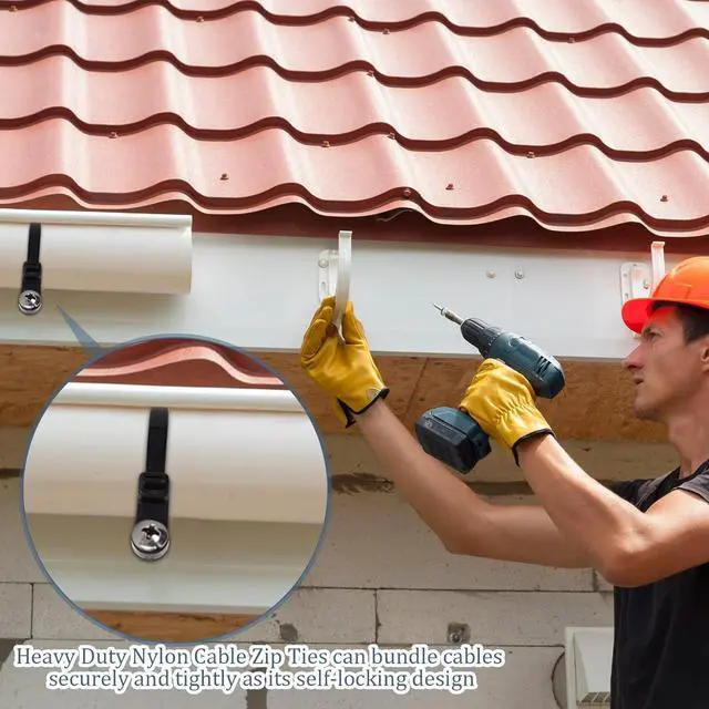 Alt view image 6 of 6 - 500 Pcs Plastic Zip Tie with Screw Hole 12 Inch 50lbs Black Screw Zip Ties with Mounting Hole Multipurpose Heavy Duty for Indoor and Outdoor Use