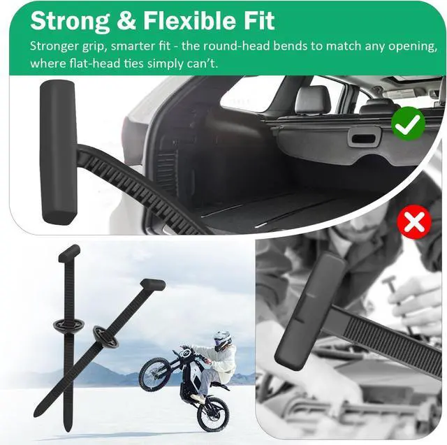 Alt view image 3 of 7 - 100PCS Nylon Universal Cable Tie Buckle with Dual-Side Gear Foldable Quick Fix Heavy Duty Zip Ties with Pin & Button Strong Easy Use Multipurpose Cable Tie Buckle Zip Tie for Car Daily Repair