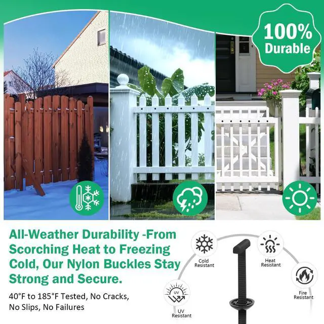 Alt view image 4 of 7 - 100PCS Nylon Universal Cable Tie Buckle with Dual-Side Gear Foldable Quick Fix Heavy Duty Zip Ties with Pin & Button Strong Easy Use Multipurpose Cable Tie Buckle Zip Tie for Car Daily Repair