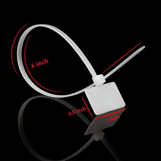 Alt view image 2 of 6 - Nylon Marker Cable Zip Ties 250pcs 6 Inch Self-Locking Cable Labels Tags with Write on Cord Label for Electronics Network Ethernet Wire Labels