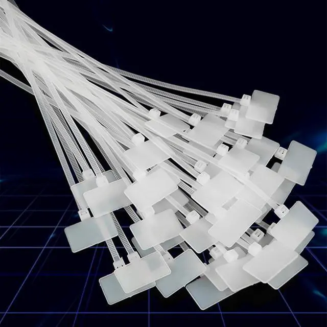 Alt view image 5 of 6 - Nylon Marker Cable Zip Ties 250pcs 6 Inch Self-Locking Cable Labels Tags with Write on Cord Label for Electronics Network Ethernet Wire Labels