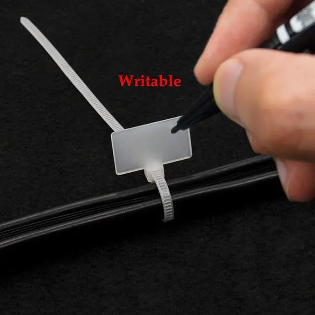 Alt view image 4 of 6 - Nylon Marker Cable Zip Ties 250pcs 6 Inch Self-Locking Cable Labels Tags with Write on Cord Label for Electronics Network Ethernet Wire Labels