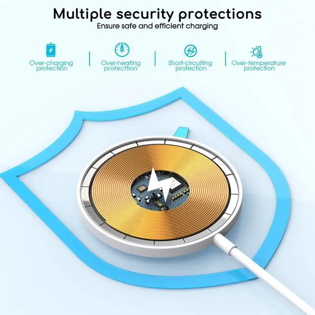 Alt view image 3 of 7 - Magnetic Wireless Charger for iPhone 2Pack 6FT [ MFi Certified]Mag-Safe Charger Cable Wireless Magnetic Charging Cord with USB C Fast Charging Block for iPhone Air/17/17 Pro/17 Promax/16E/16Plus