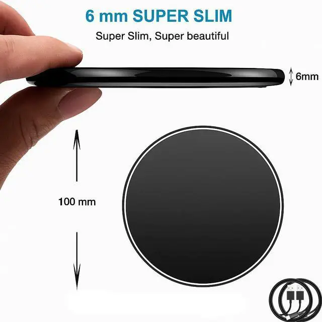 Alt view image 4 of 7 - 2Pcs Wireless Charger 15W Max Wireless Charging Pad Compatible with  Galaxy S25/S24/S23/S22/S21/S20/S10 Compatible with iPhone 17/17Pro/16/16Plus/16Pro /15/15Pro/15Plus/14/13/12/11/X/XR/XS/SE/8