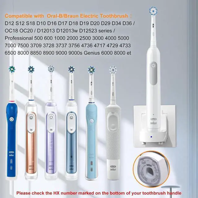 Alt view image 2 of 7 - Teeteck Wall Charger for Braun Oral-B Electric Toothbrush Electric Toothbrush Charger Model 3757 Wireless Charger Base-Waterproof & Portable- Ideal for Bathroom and Travel (Bright White US)