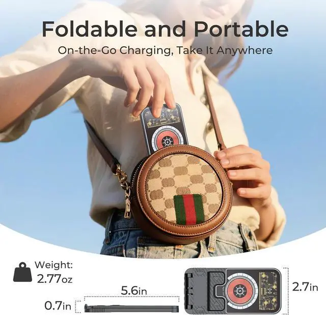 Alt view image 5 of 7 - 2 Packs 15W Fast Wireless Phone Charger Foldable Cell Phone Wireless Charging Station Compatible with iPhone 16 15 14 13 12 11 Pro Xs Xs Max Xr X 8 Series Ultra Thin(No AC Adapter&Type C Cable)