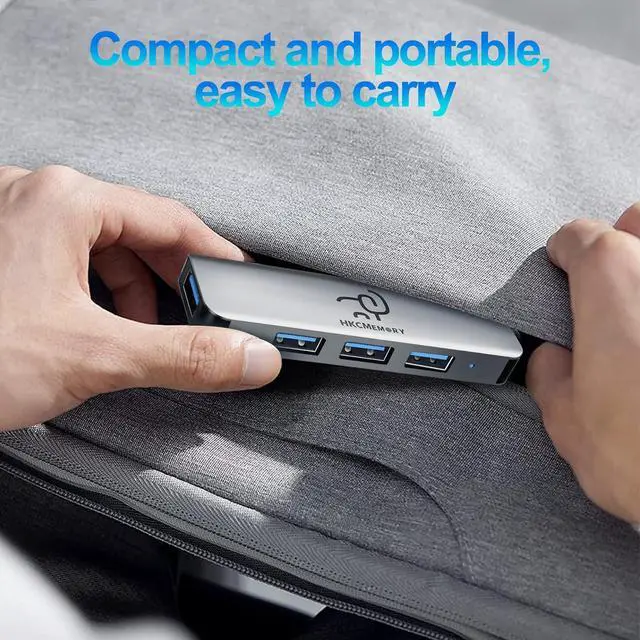 Alt view image 7 of 7 - USB 3.0 Hub 4 Ports USB-A and Type-C Power Port USB-A Splitter Extender Compatible with Laptop Desktop MacBook iMac iPad Pro PS4 Xbox XPS