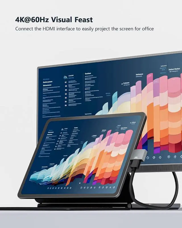 Alt view image 7 of 7 - USB C Hub for MacBook USB-C Hub 8-in-2 2 HDMI 4K 60Hz 2 USB A Data Ports microSD SD Card Reader for MacBook Pro 13 Inch MacBook Air M1 M2 M3 iPad  XPS  Thinkpad HP Laptops