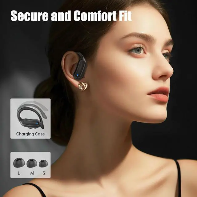 Alt view image 4 of 6 - Wireless Earbuds Bluetooth 5.4 Headphones True Wireless Stereo Earphones with Noise Cancelling Mic IPX7 Waterproof Comfort Fit and Fast Charging Ear Buds (Black)