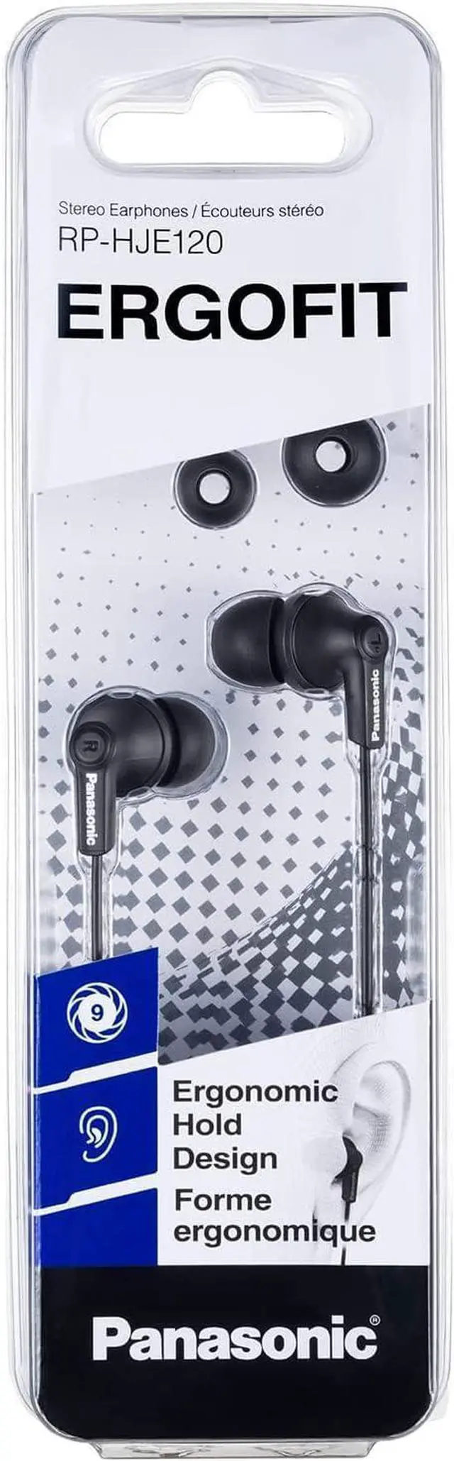Alt view image 7 of 7 - ErgoFit Wired Earbuds 3.5mm Jack In-Ear Headphones with Dynamic Crystal-Clear Sound and Soft Ergonomic Custom-Fit Earpieces (S/M/L) for Phones and Laptops - RP-HJE120-KA (Matte Black)