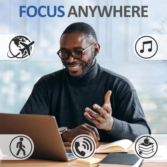 Alt view image 7 of 7 - FEROX Wired Earbuds in-Ear Headphones 5 Year Warranty Earphones with Microphone Noise Isolation Corded for 3.5mm Jack Ear Buds for iPhone  Computer Laptop Kids School Students