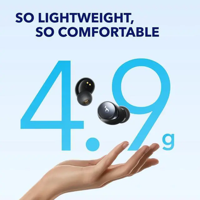 Alt view image 6 of 7 - by  Space A40 Adaptive Active Noise Cancelling Wireless Earbuds Reduce Noise by Up to 98% Ultra Long 50H Playtime 10H Single Playtime Hi-Res Sound Comfortable Fit Wireless Charge