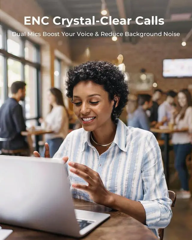 Alt view image 7 of 7 - Wireless Earbuds Ear Buds Active Noise Cancelling with Charging Case 6.0 Bluetooth Earbuds with AI Clear Calls 40H Playtime for Sports & Working Stereo Sound Headphones for iPhone/Android/iPad