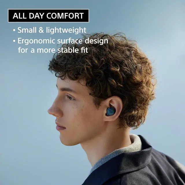 Alt view image 4 of 7 - WF-C710N Truly Wireless Noise-Canceling Earbuds with up to 30-Hour Battery Life Lightweight and Secure Glass Blue
