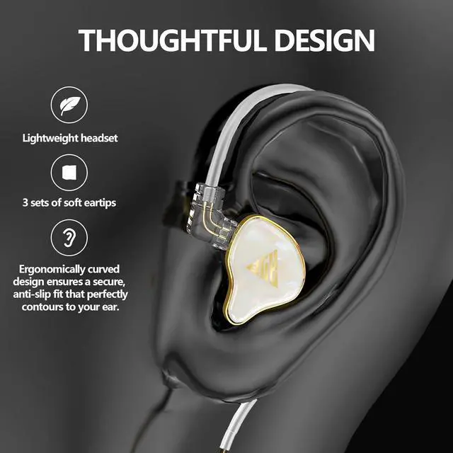 Alt view image 5 of 7 - in Ear Monitor HiFi Headphones with Dual Magnetic Dynamic Driver Hybrid Banlance Armature with Dynamic in Ear Headphones IEM Earphones Gaming Earbuds (Without mic)