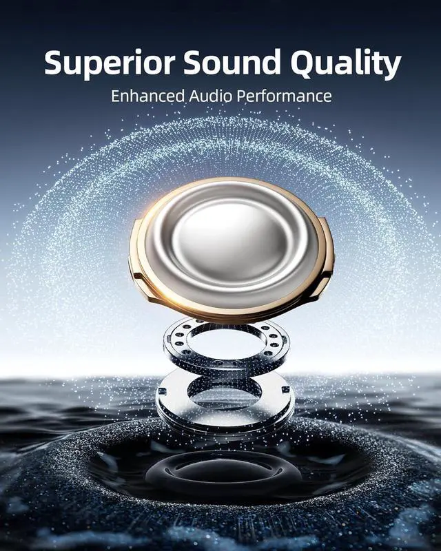 Alt view image 5 of 6 - Wireless Earbuds Bluetooth Headphones Over Ear Hooks Ear Buds with 80H Playtime LED Power Display Dual Mic Clear Calls Sports Wireless Ear Buds Bluetooth Earbuds for Running Gym Workout Black