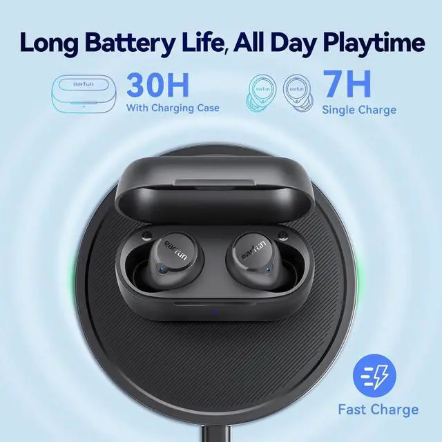 Alt view image 5 of 7 - Free 2S Wireless Earbuds [Upgraded Version] Bluetooth Earbuds with Deep Bass 4 Mics for Clear Call Customizable EQ App IPX7 Waterproof in-Ear Headphones 30H Playtime Wireless Charging