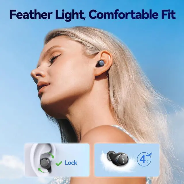 Alt view image 6 of 7 - Free 2S Wireless Earbuds [Upgraded Version] Bluetooth Earbuds with Deep Bass 4 Mics for Clear Call Customizable EQ App IPX7 Waterproof in-Ear Headphones 30H Playtime Wireless Charging