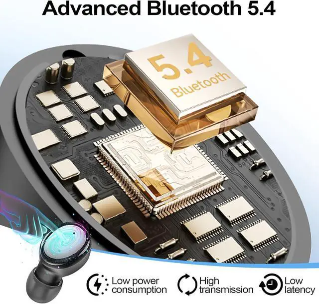 Alt view image 6 of 7 - Wireless Earbuds Bluetooth 5.4 in Ear Buds Light Weight Headphones Deep Bass Sound Built in Mics Headset Clear Calls Earphones for Sports Workout