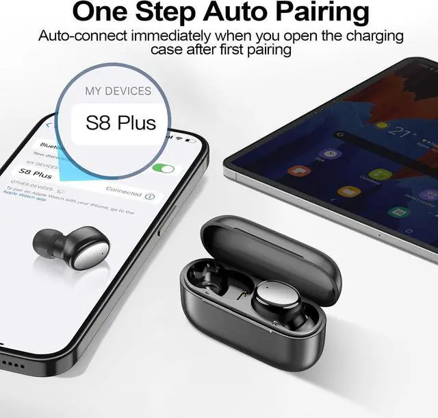 Alt view image 5 of 7 - Wireless Earbuds Bluetooth 5.4 in Ear Buds Light Weight Headphones Deep Bass Sound Built in Mics Headset Clear Calls Earphones for Sports Workout