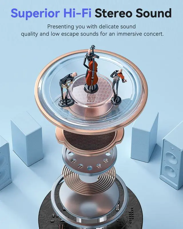 Alt view image 3 of 7 - Bluetooth Headphones True Wireless Earbuds 50H Playback LED Power Display Earphones with Charging Case IPX7 Waterproof in-Ear Ear Buds with Mic for Smart Phone Computer Sports Blac