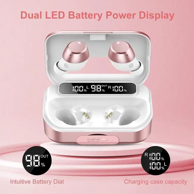 Alt view image 2 of 6 - Ear Buds Wireless Bluetooth Earbuds Bluetooth 5.3 Headphones with 4 ENC Noise Cancelling Mic Powerful Bass In-Ear Earbuds with LED Display 128H IP7 Waterproof 2024 New Earphones for sports/running