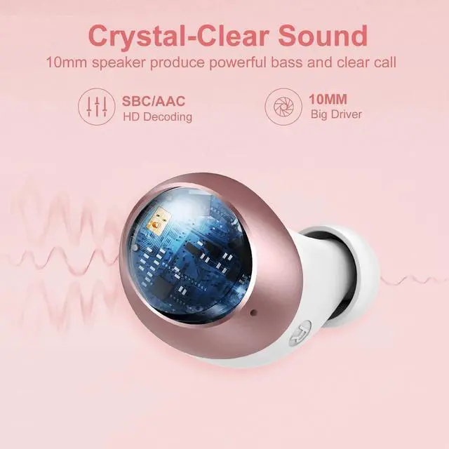 Alt view image 5 of 6 - Ear Buds Wireless Bluetooth Earbuds Bluetooth 5.3 Headphones with 4 ENC Noise Cancelling Mic Powerful Bass In-Ear Earbuds with LED Display 128H IP7 Waterproof 2024 New Earphones for sports/running