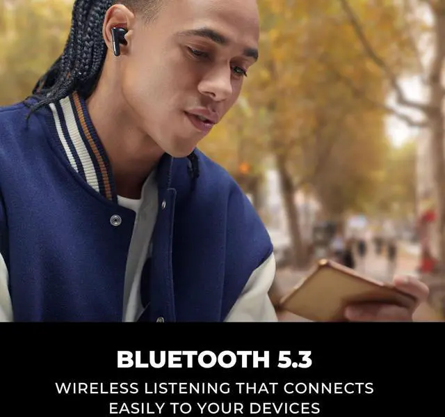 Alt view image 7 of 7 - ErgoFit True Wireless Earbuds in Ear Headphones with XBS Powerful Bass Bluetooth 5.3 Charging Case  RZ-B110W