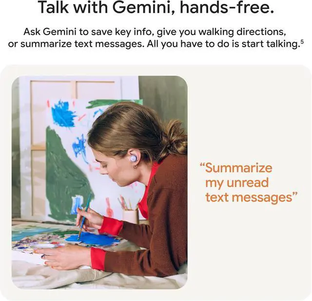 Alt view image 6 of 7 - Pixel Buds 2a - Wireless Bluetooth Earbuds with Active Noise Cancellation and Transparency Mode - Lightweight Comfortable Fit - 20-Hour Battery - Water Resistant - Built for Gemini - Iris