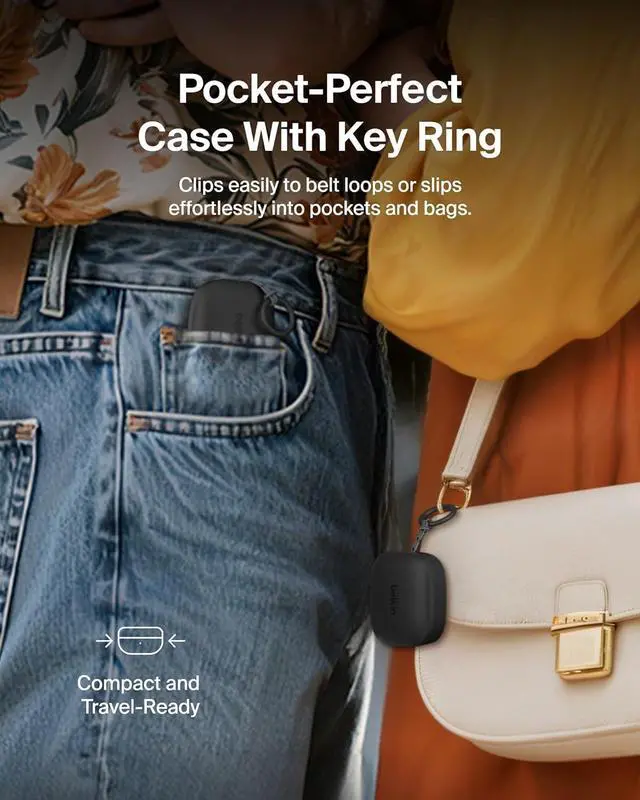 Alt view image 6 of 7 - SoundForm Anywhere Wireless EarBuds IPX4 Waterproof Bluetooth Earphones Long-Lasting Comfort Compact Case with Keyring for iPhone iPad Tablet Laptop Hiking Running Travel etc. - Black