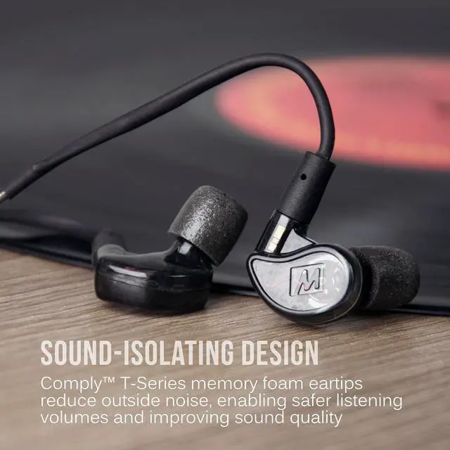 Alt view image 6 of 7 - M6 PRO In Ear Monitor Headphones for Musicians 2nd Gen Model With Upgraded Sound Memory Wire Earhooks & Replaceable Cables Noise Isolating Professional Earbuds 2 Cords Included (Black)