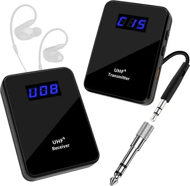 Main image of UHF Wireless in Ear Monitor System with Transmitter Clip on Receiver Low Latency One to Many Auto-Pairing Wireless IEM for Band Rehearsal Studio Church Live Broadcast