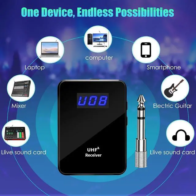 Alt view image 4 of 7 - UHF Wireless in Ear Monitor System with Transmitter Clip on Receiver Low Latency One to Many Auto-Pairing Wireless IEM for Band Rehearsal Studio Church Live Broadcast