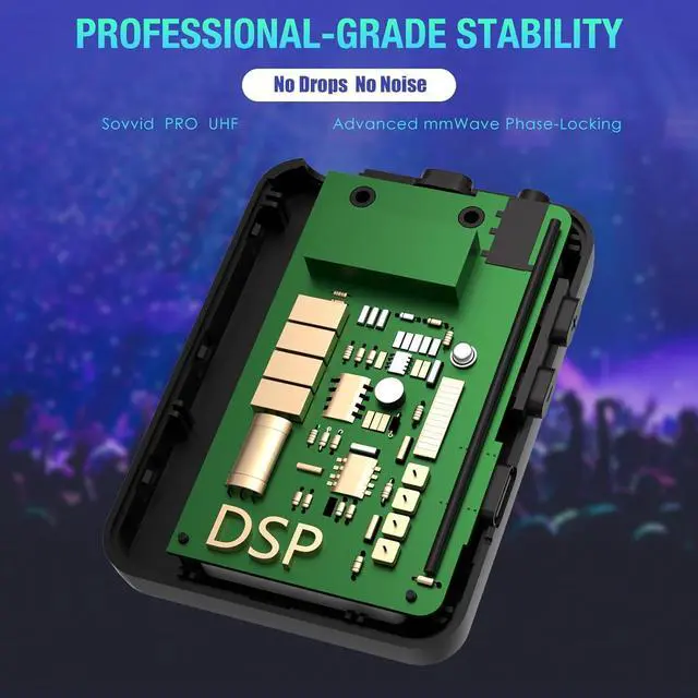 Alt view image 5 of 7 - UHF Wireless in Ear Monitor System with Transmitter Clip on Receiver Low Latency One to Many Auto-Pairing Wireless IEM for Band Rehearsal Studio Church Live Broadcast