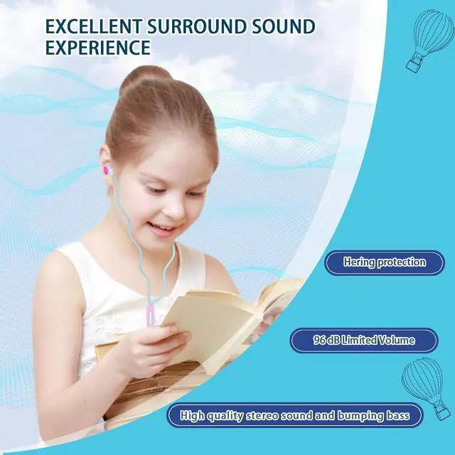 Alt view image 4 of 7 - Cute Donut Earbuds for Kids Kid Size Wired Earbud & in-Ear Headphones with Microphone and Lovely Earphones Storage Case Gifts for School Girls and Boys (Sky Blue)