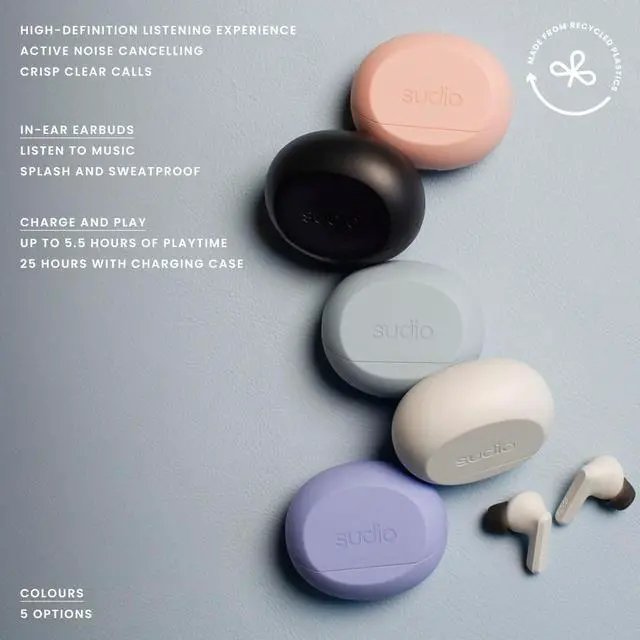 Alt view image 6 of 7 - A3 Pro Noise Cancelling Earbuds  25H Playtime ANC Multipoint Bluetooth 5.4 Clear Calls IPX4 Sweat & Splash Resistant USB-C Charging Made from Recycled Plastics (Blue)