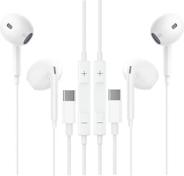 Main image of USB C Headphones for iPhone 17/16/15 2 Pack Type C Earbuds Wired Earphones with Microphone & Remote Control for iPhone 17/16/15 pro i-Pad Pro Galaxy S23/S22/S21/S20/Ultra Note